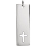 14K White Pierced Cross Pendant - Siddiqui Jewelers