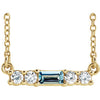 14K Yellow Aquamarine & 1/5 CTW Diamond 16" Necklace - Siddiqui Jewelers