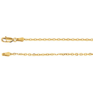 14K Yellow 2 mm Diamond-Cut Cable 7" Chain - Siddiqui Jewelers