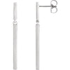 14K White 25.9x1.8 mm Articulated Bar Earrings - Siddiqui Jewelers