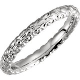 14K White 2.9 mm Sculptural-Inspired Band Size 5 - Siddiqui Jewelers