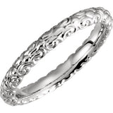 18K White 2.9 mm Sculptural-Inspired Band Size 6.5 - Siddiqui Jewelers