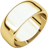 14K Yellow 8 mm Half Round Band Size 9.5 - Siddiqui Jewelers