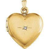 14K Yellow Diamond Accented Heart Locket - Siddiqui Jewelers