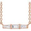 14K Rose 1/8 CTW Diamond Bar 16" Necklace - Siddiqui Jewelers
