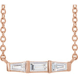14K Rose 1/8 CTW Diamond Bar 16" Necklace - Siddiqui Jewelers