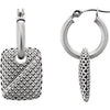 14K White 1/4 CTW Diamond Pierced Style Hoop Earrings - Siddiqui Jewelers