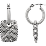 14K White 1/4 CTW Diamond Pierced Style Hoop Earrings - Siddiqui Jewelers