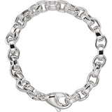 Sterling Silver 6.75 mm Flat Cable 7" Chain - Siddiqui Jewelers