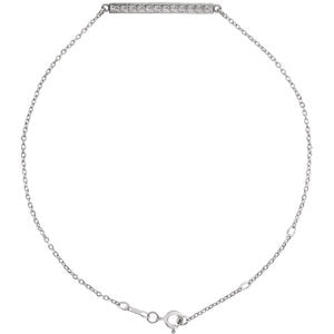 14K White Patterned Bar Bracelet - Siddiqui Jewelers