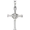 Sterling Silver .025 CT Diamond Cross with Heart Pendant - Siddiqui Jewelers