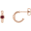 14K Rose Ruby J-Hoop Earrings - Siddiqui Jewelers