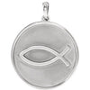 14K White 20.3x18.4 mm Ichthus (Fish) Pendant - Siddiqui Jewelers