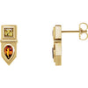 14K Yellow Multi-Gemstone Geometric Bar Drop Earrings - Siddiqui Jewelers