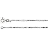 14K White Solid Diamond-Cut Bead 7" Chain - Siddiqui Jewelers