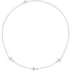 14K White 1/4 CTW Diamond 3-Station Cross Adjustable 16-18” Necklace - Siddiqui Jewelers