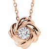 14K Rose 1/6 CTW Diamond Knot 16-18" Necklace - Siddiqui Jewelers