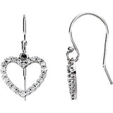 14K White 1/5 CTW Diamond Heart Earrings - Siddiqui Jewelers