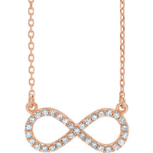 14K Rose 1/6 CTW Diamond Infinity-Inspired 16" Necklace - Siddiqui Jewelers