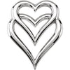 14K White Double Heart Pendant Slide - Siddiqui Jewelers