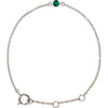14K White Imitation Emerald Youth Birthstone 4 1/2-5 1/2" Bracelet - Siddiqui Jewelers