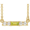 14K Yellow Peridot & 1/5 CTW Diamond 16" Necklace - Siddiqui Jewelers