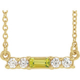 14K Yellow Peridot & 1/5 CTW Diamond 16" Necklace - Siddiqui Jewelers