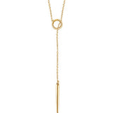 14K Yellow Circle and Bar "Y" 18" Necklace - Siddiqui Jewelers