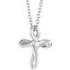 Sterling Silver 13.35x10.42 mm Youth Cross 16-18" Necklace - Siddiqui Jewelers