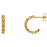 14K Yellow 1/6 CTW Diamond J-Hoop Earring - Siddiqui Jewelers