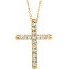 14K Yellow 1/3 CTW Diamond French-Set Cross Necklace - Siddiqui Jewelers