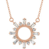 14K Rose 3/8 CTW Diamond Circle 16" Necklace - Siddiqui Jewelers