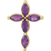 14K Yellow Chatham® Created Alexandrite Cross Pendant - Siddiqui Jewelers