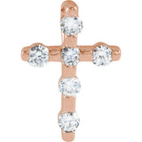 14K Rose 1/10 CTW Diamond Cross Pendant - Siddiqui Jewelers