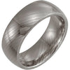 Damascus Steel 8 mm Patterned Band Size 10.5 - Siddiqui Jewelers