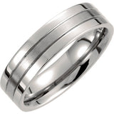 Titanium 6 mm Grooved Band Size 12.5 - Siddiqui Jewelers