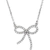 14K White 1/4 CTW Diamond Bow 16" Necklace - Siddiqui Jewelers