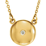 14K Yellow .02 CTW Diamond Domed 16.5" Necklace - Siddiqui Jewelers