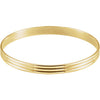 14K Yellow 6 mm Grooved Bangle Bracelet - Siddiqui Jewelers