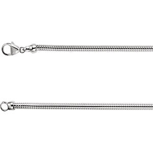 Sterling Silver 3.25 mm Round Snake 7" Chain - Siddiqui Jewelers