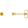 14K Yellow 2.5 mm Round Yellow Sapphire Earrings - Siddiqui Jewelers