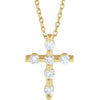 14K Yellow 1/5 CTW Diamond Cross 16-18" Necklace - Siddiqui Jewelers