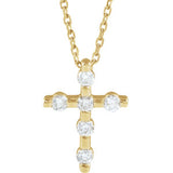 14K Yellow 1/5 CTW Diamond Cross 16-18" Necklace - Siddiqui Jewelers