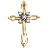 14K Yellow & White 1/6 CTW Diamond Cross Pendant - Siddiqui Jewelers