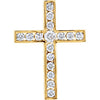 14K Yellow 3/4 CTW Diamond 26.1x18.9 mm Cross Pendant - Siddiqui Jewelers