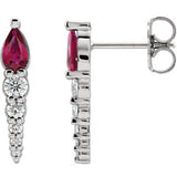 14K White Ruby & 1/4 CTW Diamond Earrings - Siddiqui Jewelers