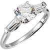 14K White Cubic Zirconia & 1/4 CTW Diamond Sculptural-Inspired Engagement Ring - Siddiqui Jewelers