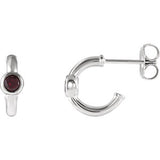 14K White Mozambique Garnet J-Hoop Earrings - Siddiqui Jewelers
