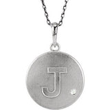 Sterling Silver .005 CTW Diamond Initial J 18" Necklace - Siddiqui Jewelers