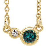 14K Yellow Alexandrite & .02 CTW Diamond 16" Necklace - Siddiqui Jewelers